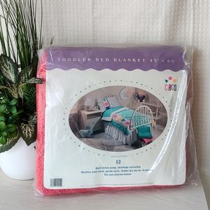 Vintage Circo Toddler Bed knit Blanket Pink 45"×60'